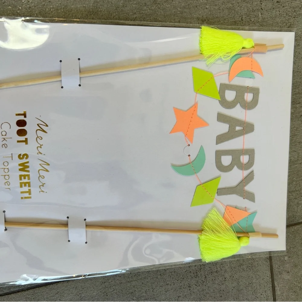 NWT Colorful Baby Banner & Cake Topper Set (3 sets available!)